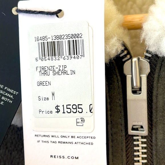 REISS ( NEW ) Firenze Shearling Bomber Jacket - Picture 7 of 10